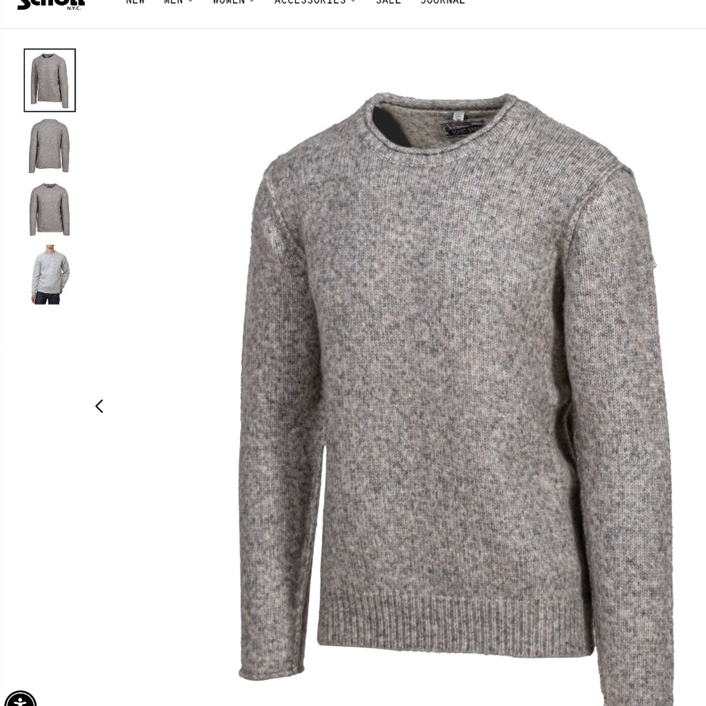 Schott NYC Mid Weight Shawl Collar Sweater Size M